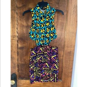 Multi print cut out dress